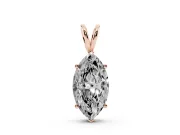 Marquise Lab-Grown Diamond Solitaire Pendant Necklace | V Split Bail | Rose Gold