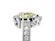 Pear-Shaped Halo Engagement Ring Setting for a Fancy Yellow Lab-Grown Diamond | Sterling Silver - Design NV-24532