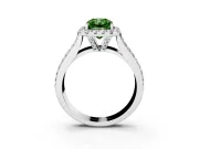 Radiant Cut Pavé Engagement Ring Setting for a Fancy Green Lab-Grown Diamond | Wide Three-Row Band | Platinum
