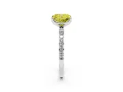 Radiant Cut Pave Engagement Ring Setting for a Fancy Yellow Lab-Grown Diamond | Slim Band | Platinum
