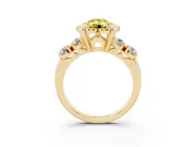 Emerald Cut Floral Engagement Ring Setting for a Fancy Yellow Lab-Grown Diamond | Petal Frame | Yellow Gold