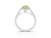 Marquise Halo Engagement Ring Setting for a Fancy Yellow Lab-Grown Diamond | Pave Shoulders | Platinum