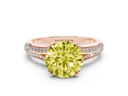 Round Split Shank Engagement Ring Setting for a Fancy Yellow Lab-Grown Diamond | Rose Gold