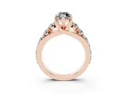 Marquise Graduated Engagement Ring Setting for a Black Center | Rose Gold