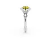 Round Floral Engagement Ring Setting for a Fancy Yellow Lab-Grown Diamond | Petal Frame | Platinum