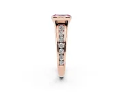 Emerald Cut Half Bezel Engagement Ring Setting for a Fancy Pink Lab-Grown Diamond | Rose Gold