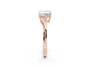 Princess Cut Diamond Solitaire Twist Band Ring Set in Rose gold with Prong Setting