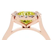 Round Halo Engagement Ring Setting for a Fancy Yellow Lab-Grown Diamond | Claw Corners | Rose Gold