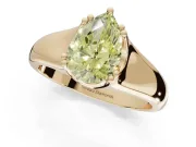 Pear-Shaped Double Claw Solitaire Engagement Ring Setting for a Fancy Yellow Lab-Grown Diamond | Yellow Gold