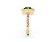 Radiant Cut Halo Engagement Ring Setting for a Fancy Green Lab-Grown Diamond | Yellow Gold - Design NV-24886