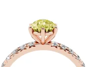 Pear-Shaped Pavé Engagement Ring Setting for a Fancy Yellow Lab-Grown Diamond | Rose Gold