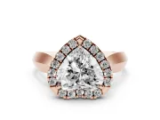 Heart-Shaped Halo Engagement Ring Setting | Square Profile Band | Rose Gold