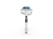 Heart-Shaped Halo Engagement Ring Setting for a Fancy Blue Lab-Grown Diamond | Sterling Silver - Design NV-24719
