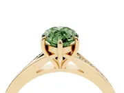 Marquise Pave Solitaire Engagement Ring Setting for a Fancy Green Lab-Grown Diamond | Sweeping Shoulders | Yellow Gold