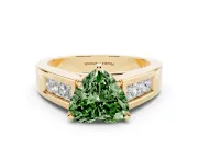 Heart-Shaped Channel-Set Engagement Ring Setting for a Fancy Green Lab-Grown Diamond | Yellow Gold