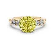 Round Five Stone Engagement Ring Setting for a Fancy Yellow Lab-Grown Diamond | Yellow Gold