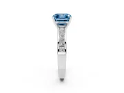 Asscher Cut Channel Engagement Ring Setting for a Fancy Blue Lab-Grown Diamond | White Gold