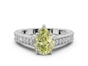 Pear-Shaped Vintage Engagement Ring Setting for a Fancy Yellow Lab-Grown Diamond | Platinum - Design NV-24644