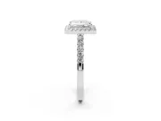 Princess Cut Diamond Halo Pavé Solitaire Ring Set in Silver with Prong-Set Center Stone