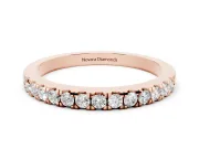 Round Diamond Pavé Eternity Band Set in Rose gold with Delicate Prongs