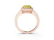 Heart-Shaped Halo Pave Engagement Ring Setting for a Fancy Yellow Lab-Grown Diamond | Heart Cutout Gallery | Rose Gold
