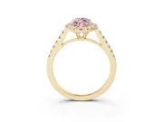 Marquise Raised Halo Engagement Ring Setting for a Fancy Pink Lab-Grown Diamond | Yellow Gold