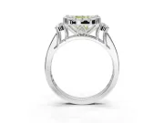 Cushion Cut Halo Engagement Ring Setting for a Fancy Yellow Lab-Grown Diamond | Graduated Channel Band | White Gold