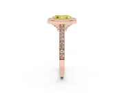 Asscher Cut Vintage Milgrain Halo Engagement Ring Setting for a Fancy Yellow Lab-Grown Diamond | Bezel Head | Rose Gold