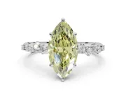 Marquise Graduated Solitaire Engagement Ring Setting for a Fancy Yellow Lab-Grown Diamond | Sterling Silver
