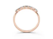 Emerald Cut Diamond Half Eternity Band Set in Rose gold with Prong Setting