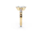 Marquise Cut Diamond Five-Stone Prong Set Engagement Ring Set in Yellow gold with Channel Band