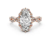 Marquise Milgrain Halo Engagement Ring Setting | Graduated Shoulders | Rose Gold