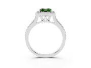 Asscher Cut Halo Engagement Ring Setting for a Fancy Green Lab-Grown Diamond | Sterling Silver - Design NV-24729