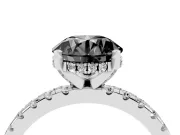Round Hidden Halo Engagement Ring Setting | Pave Band | Platinum