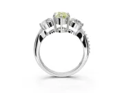Pear-Shaped Three Stone Engagement Ring Setting for a Fancy Yellow Lab-Grown Diamond | Tapered Pave Band | Platinum