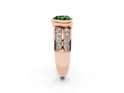 Heart-Shaped Half Bezel Engagement Ring Setting for a Fancy Green Lab-Grown Diamond | Channel Band | Rose Gold