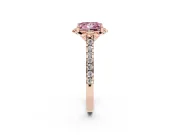 Princess Cut Floral Petal Engagement Ring Setting for a Fancy Pink Lab-Grown Diamond | Petal Accents | Rose Gold
