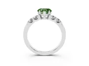Heart-Shaped Five Stone Engagement Ring Setting for a Fancy Green Lab-Grown Diamond | White Gold