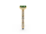 Emerald Cut Vintage Pavé Engagement Ring Setting for a Fancy Green Lab-Grown Diamond | Yellow Gold
