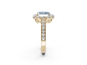 Radiant Cut Halo Engagement Ring Setting for a Fancy Blue Lab-Grown Diamond | Yellow Gold - Design NV-24711