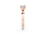 Cushion Cut Knife-Edge Solitaire Engagement Ring Setting | Plain Band | Rose Gold