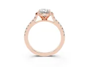 Radiant Cut Floral Petal Engagement Ring Setting | Petal Accents | Rose Gold