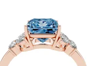 Princess Cut Petal Engagement Ring Setting for a Fancy Blue Lab-Grown Diamond | Rose Gold