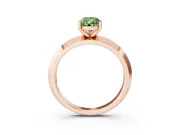 Pear-Shaped Knife-Edge Engagement Ring Setting for a Fancy Green Lab-Grown Diamond | Rose Gold