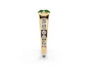 Cushion Cut Half Bezel Engagement Ring Setting for a Fancy Green Lab-Grown Diamond | Yellow Gold