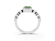 Oval Vintage Engagement Ring Setting for a Fancy Green Lab-Grown Diamond | White Gold