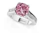 Cushion Cut Channel Engagement Ring Setting for a Fancy Pink Lab-Grown Diamond | Sterling Silver - Design NV-24671