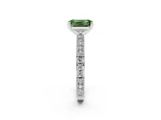 Emerald Cut Vintage Pavé Engagement Ring Setting for a Fancy Green Lab-Grown Diamond | Platinum