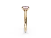 Princess Cut Tapered Solitaire Engagement Ring Setting for a Fancy Pink Lab-Grown Diamond | Yellow Gold