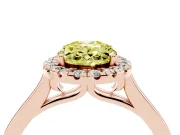 Oval Halo Engagement Ring Setting for a Fancy Yellow Lab-Grown Diamond | Flat Tapered Band | Rose Gold